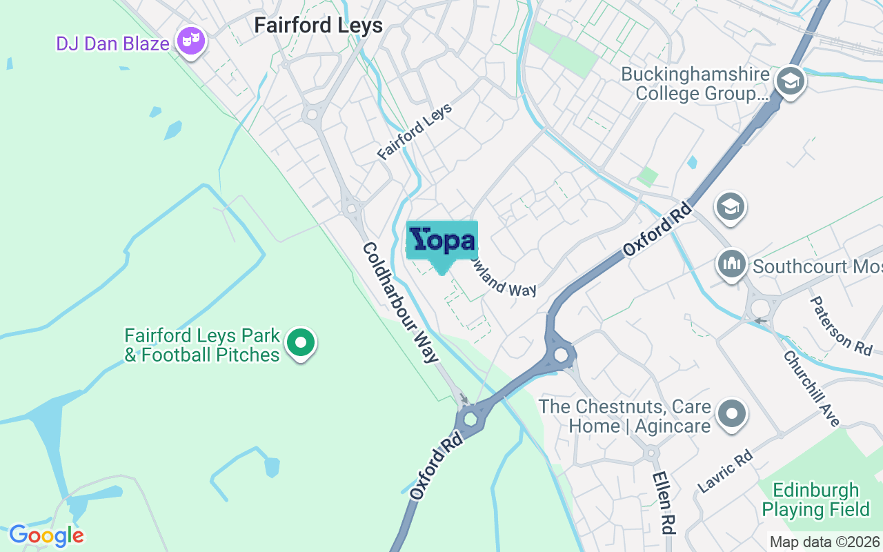 Map showing the location of HP19 7ST