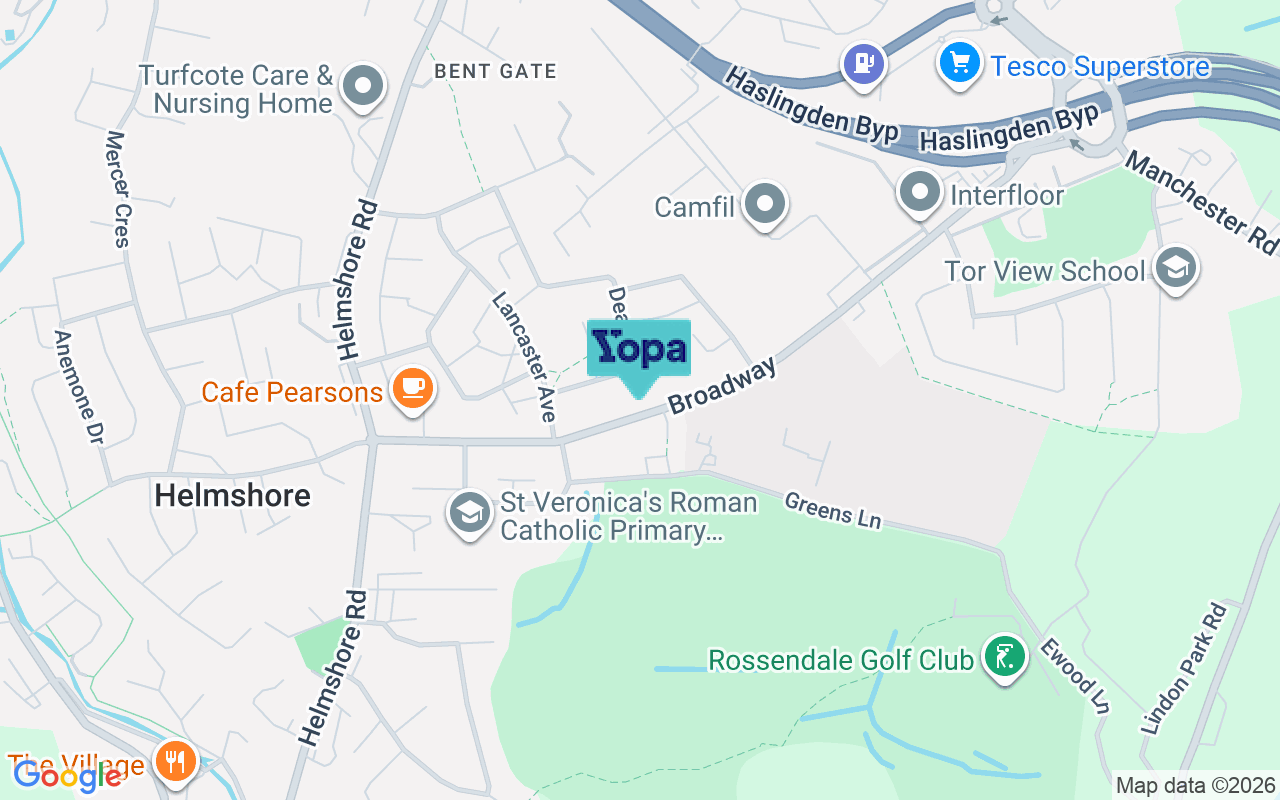Map showing the location of BB4 4ES