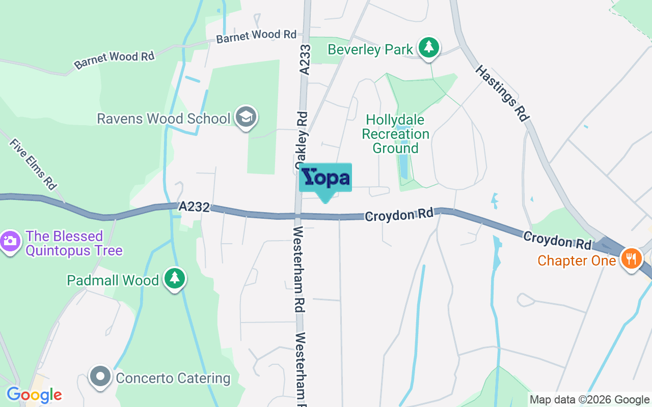 Map showing the location of BR2 8QA