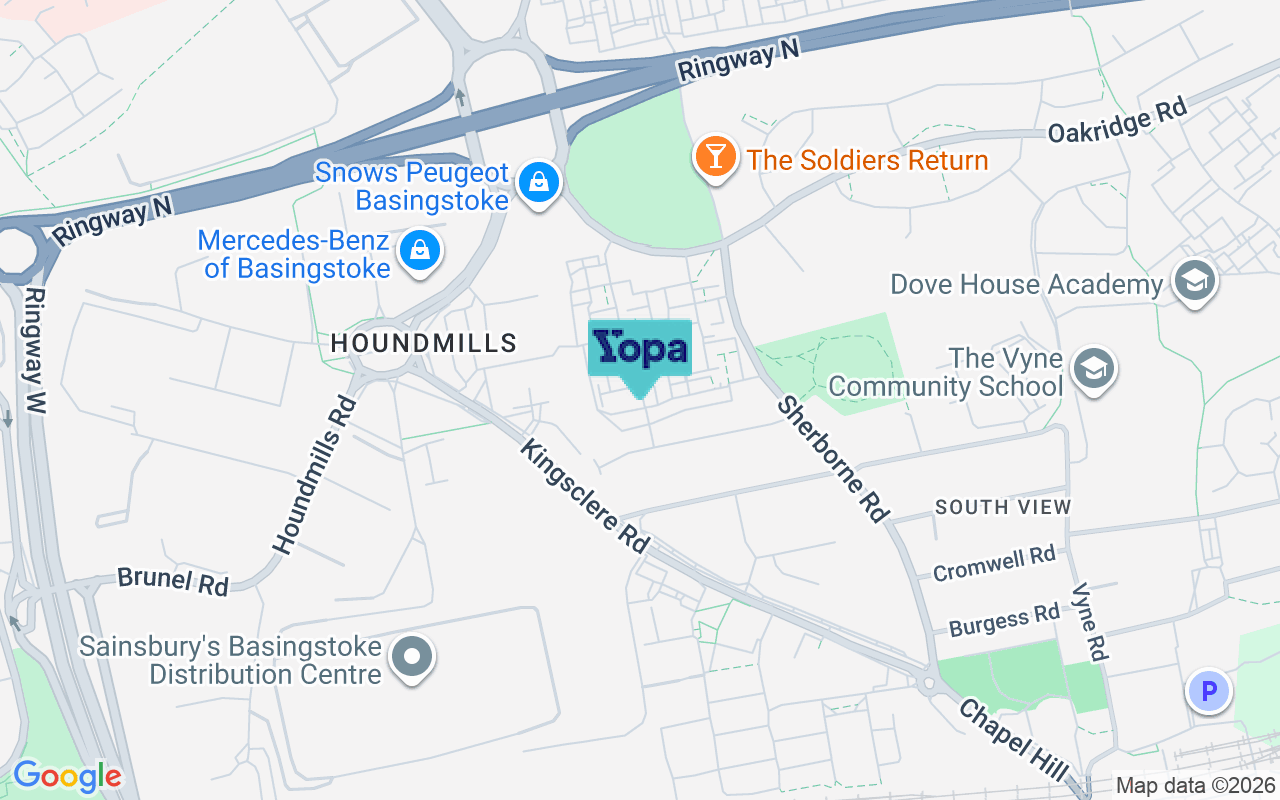 Map showing the location of RG21 5TU