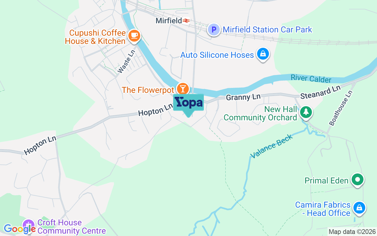 Map showing the location of WF14 8LB