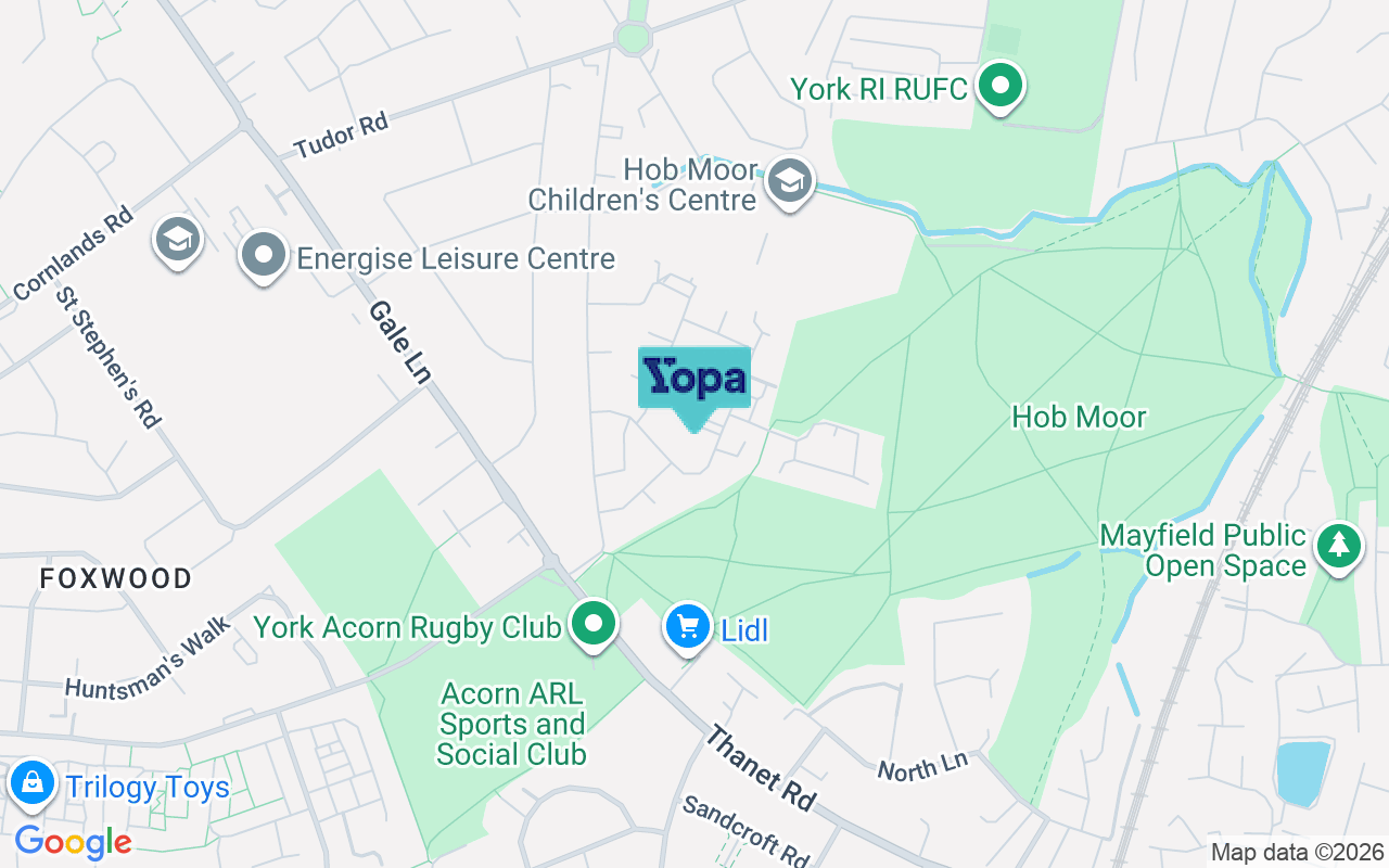 Map showing the location of YO24 4QG