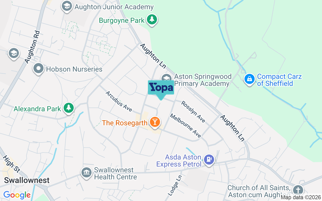 Map showing the location of S26 2DQ