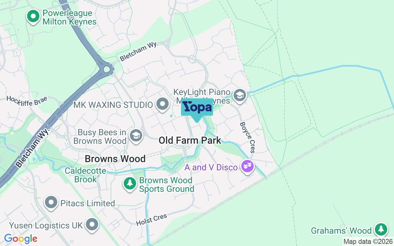 Map showing the location of MK7 8PJ