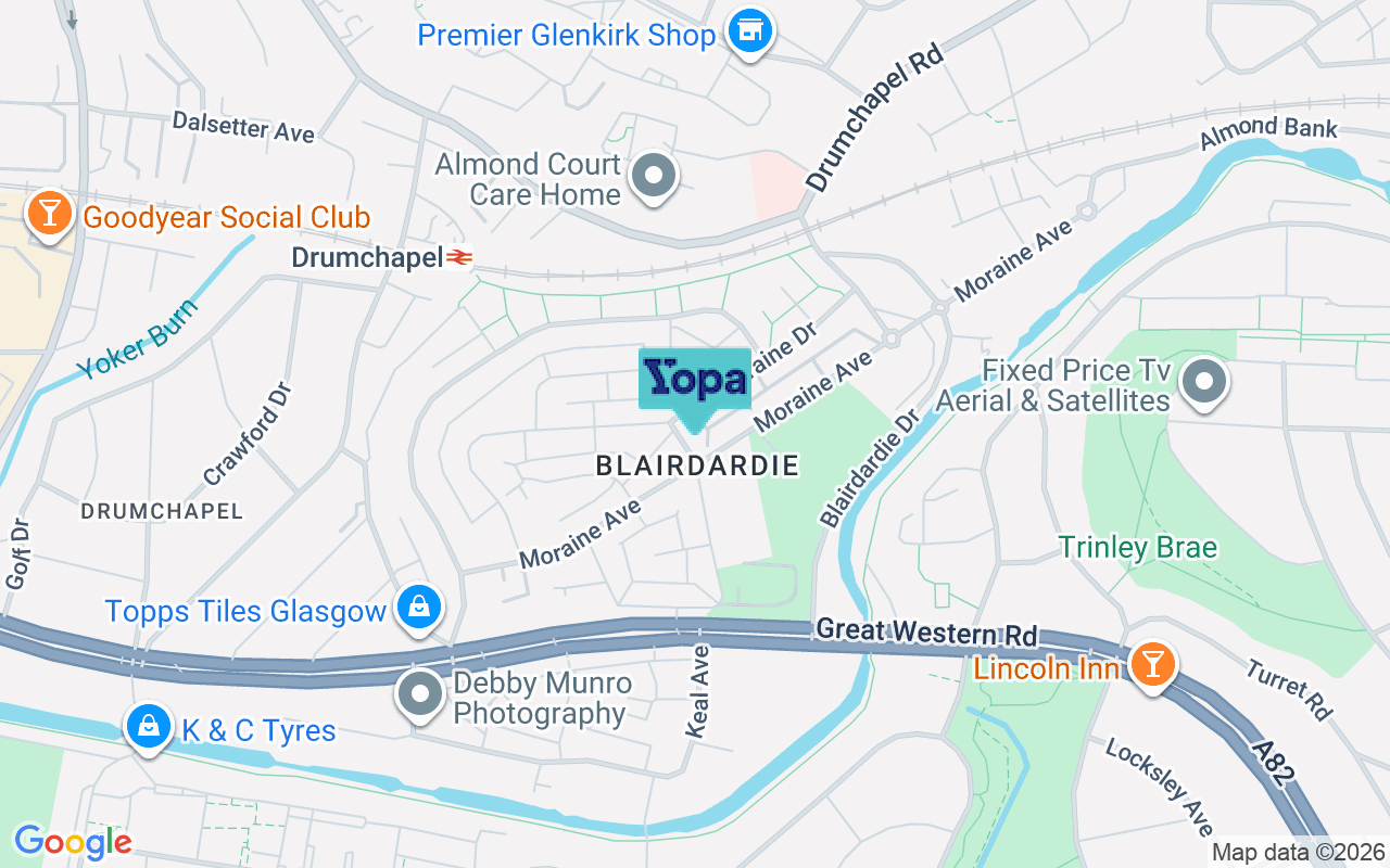 Map showing the location of G15 6HT