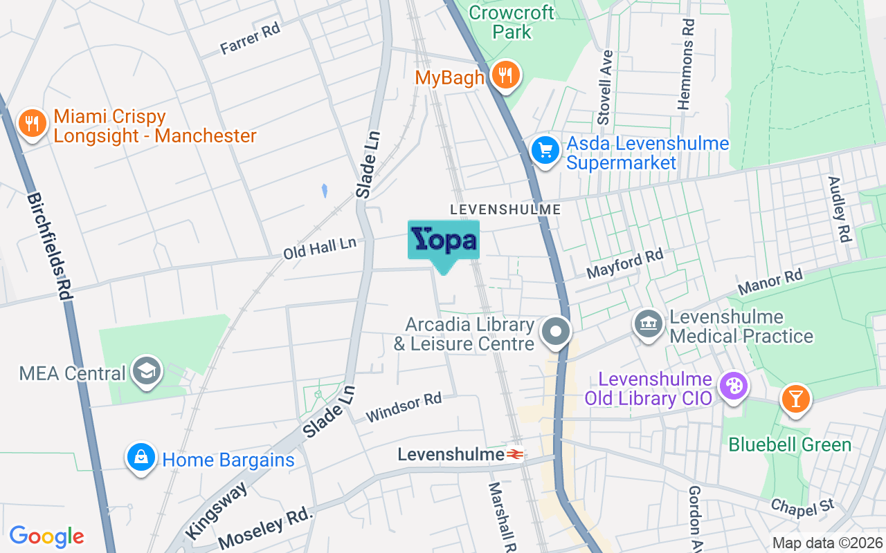 Map showing the location of M19 2FF