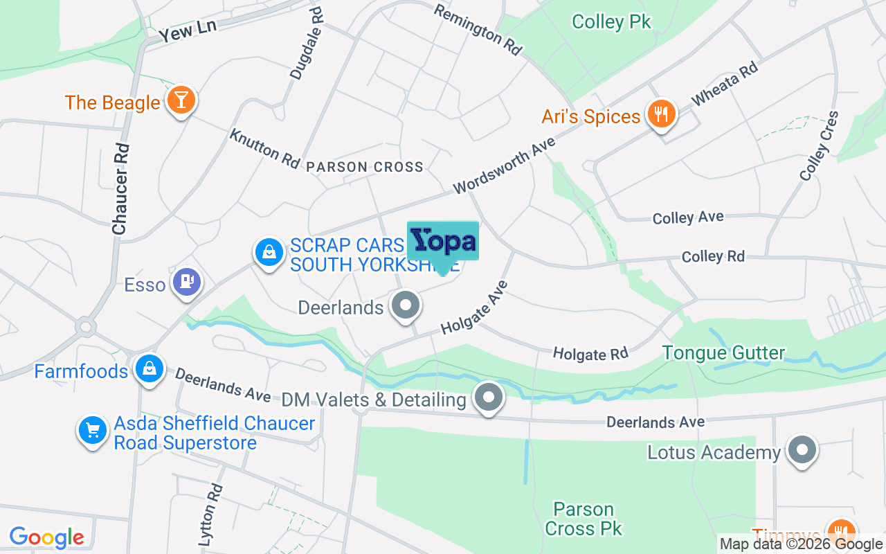 Map showing the location of S5 9LQ