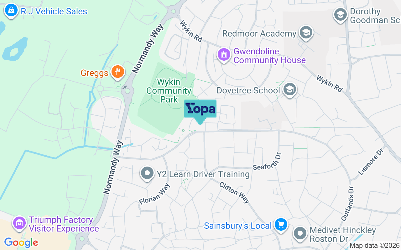 Map showing the location of LE10 0WE