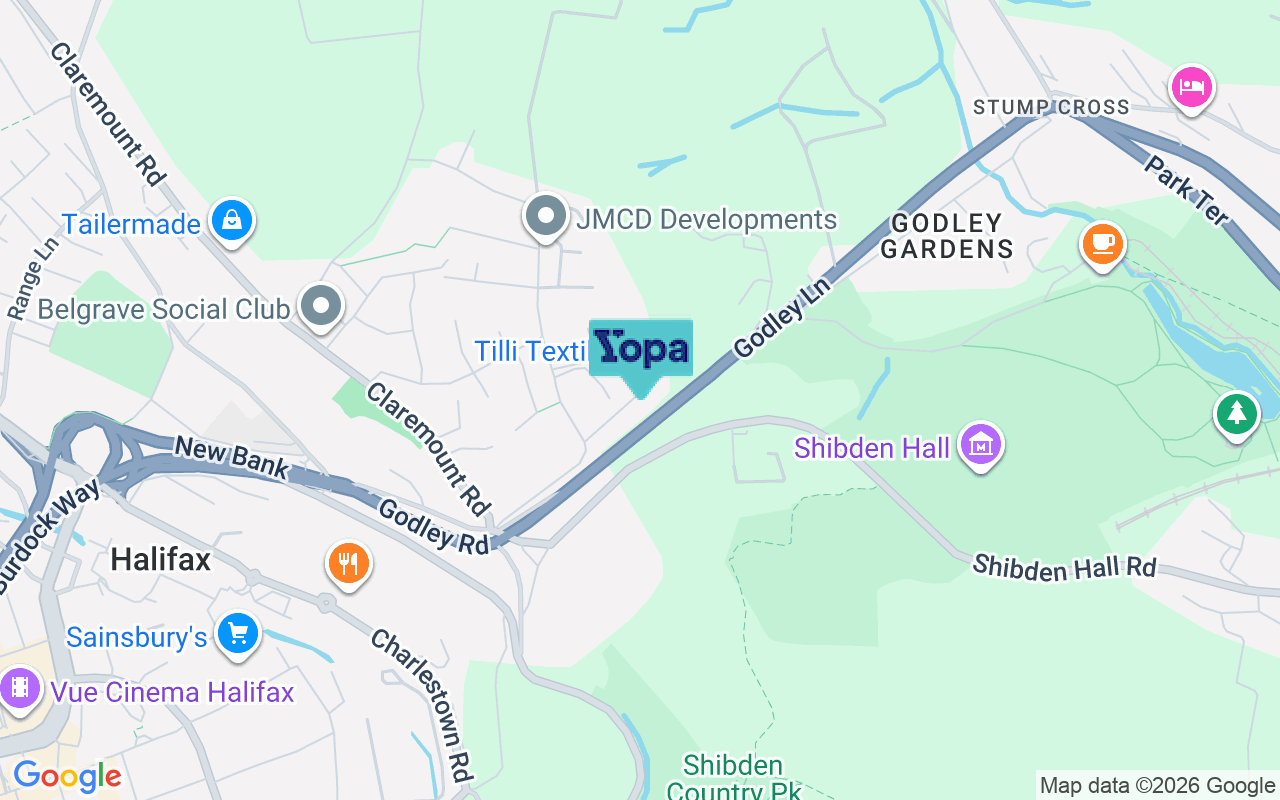 Map showing the location of HX3 6AT
