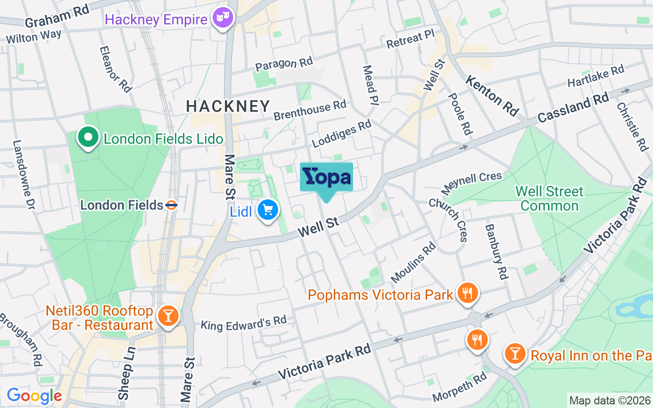 Map showing the location of E9 7PE