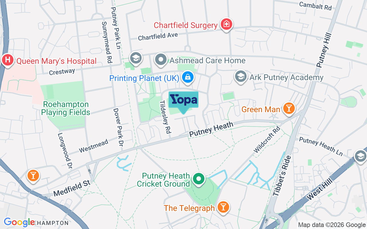 Map showing the location of SW15 3SX