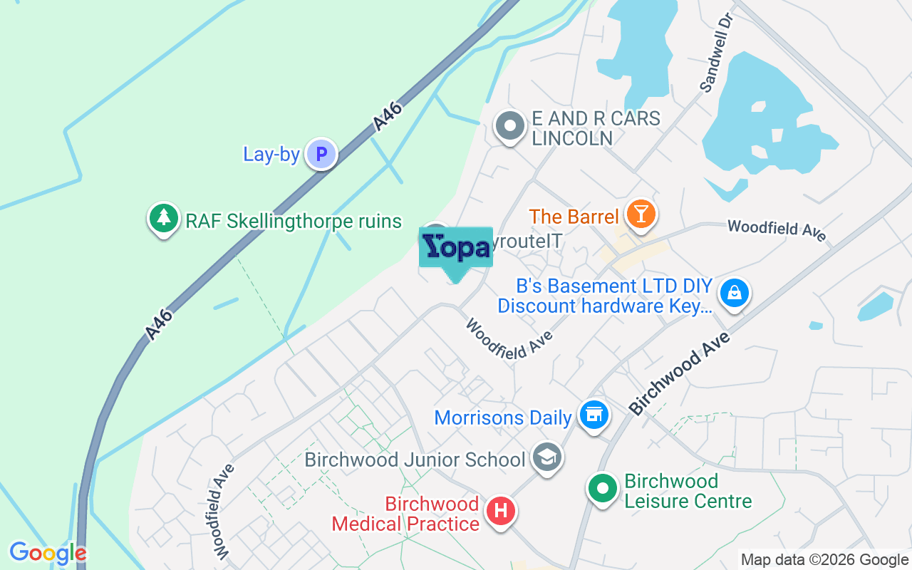 Map showing the location of LN6 0PT