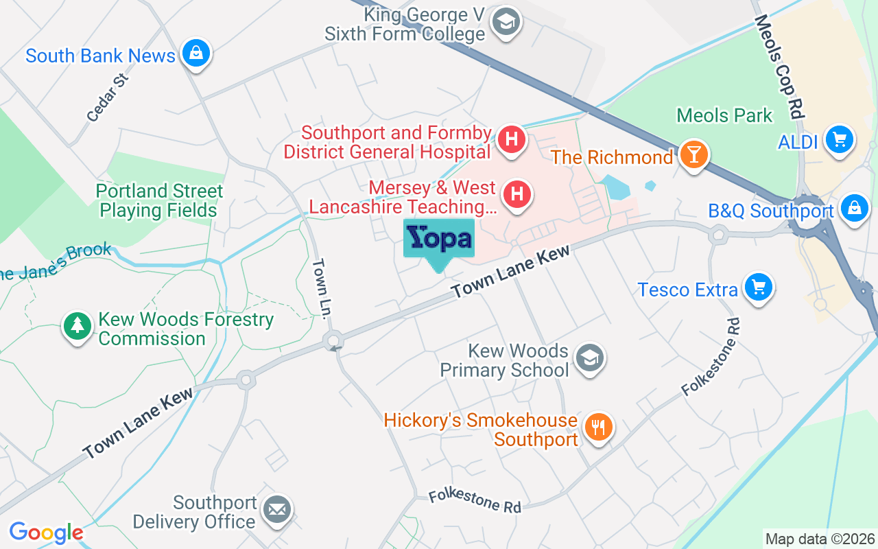 Map showing the location of PR8 6RQ