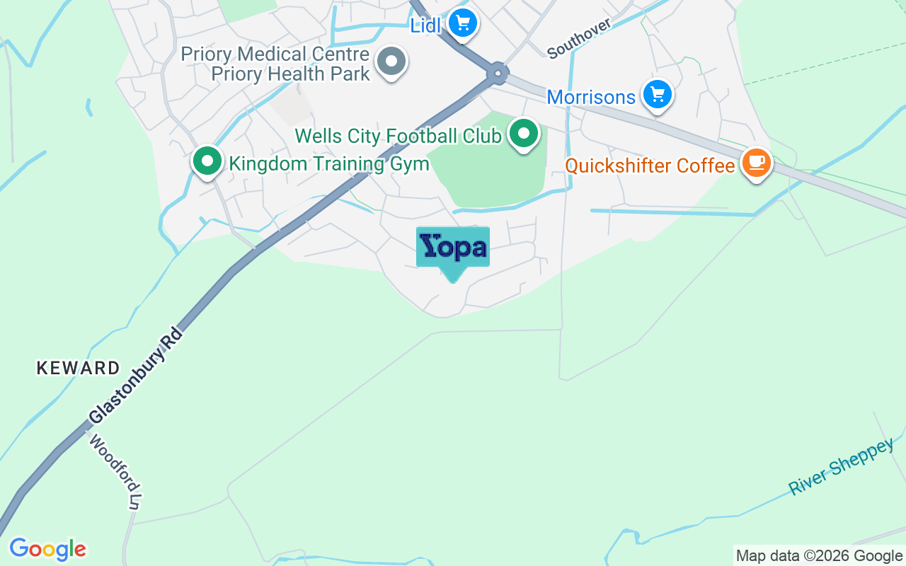 Map showing the location of BA5 1FT