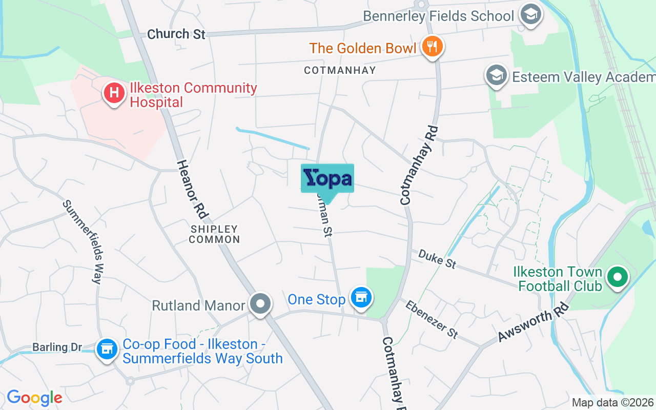 Map showing the location of DE7 8NL