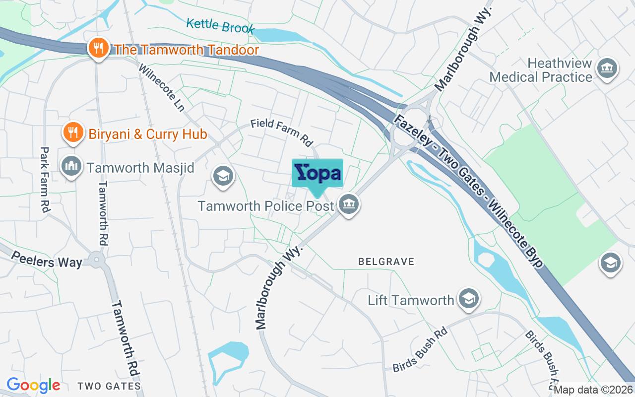 Map showing the location of B77 2JN