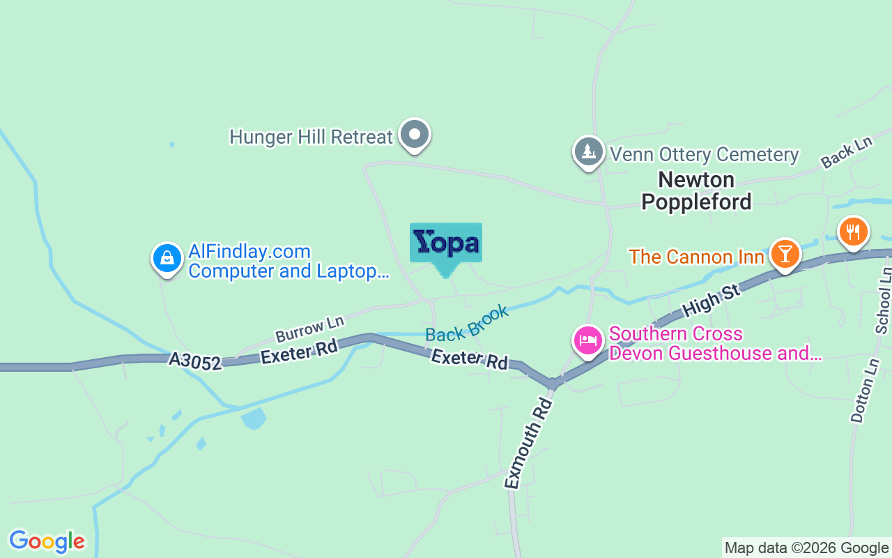 Map showing the location of EX10 0UA