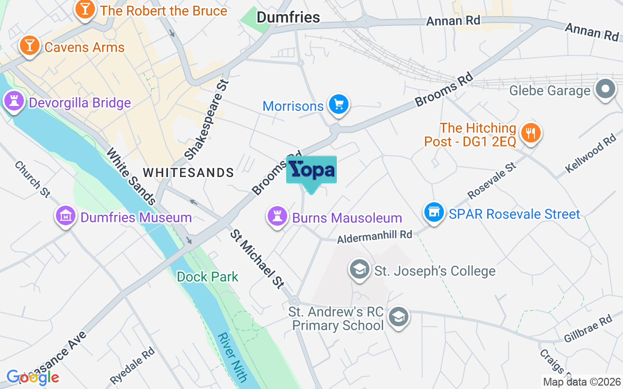 Map showing the location of DG1 2LU