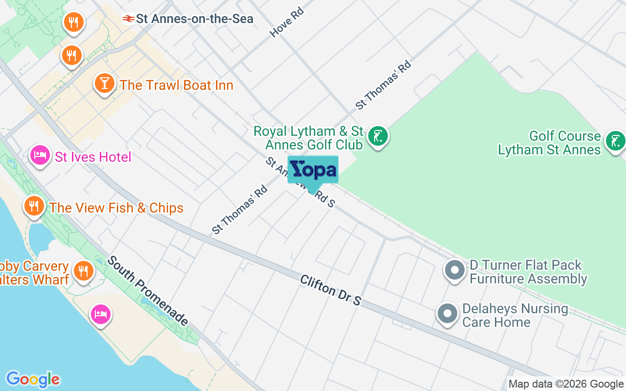 Map showing the location of FY8 1YA