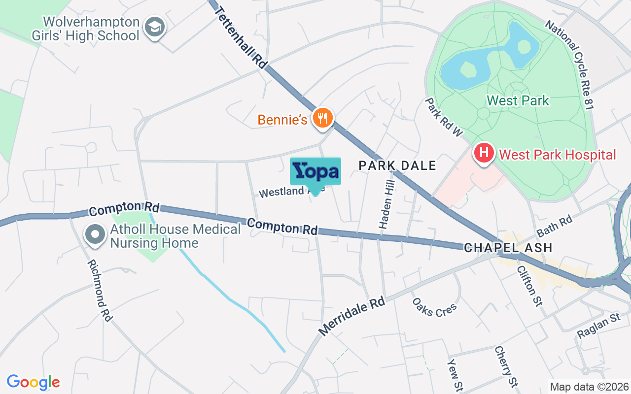 Map showing the location of WV3 9NT