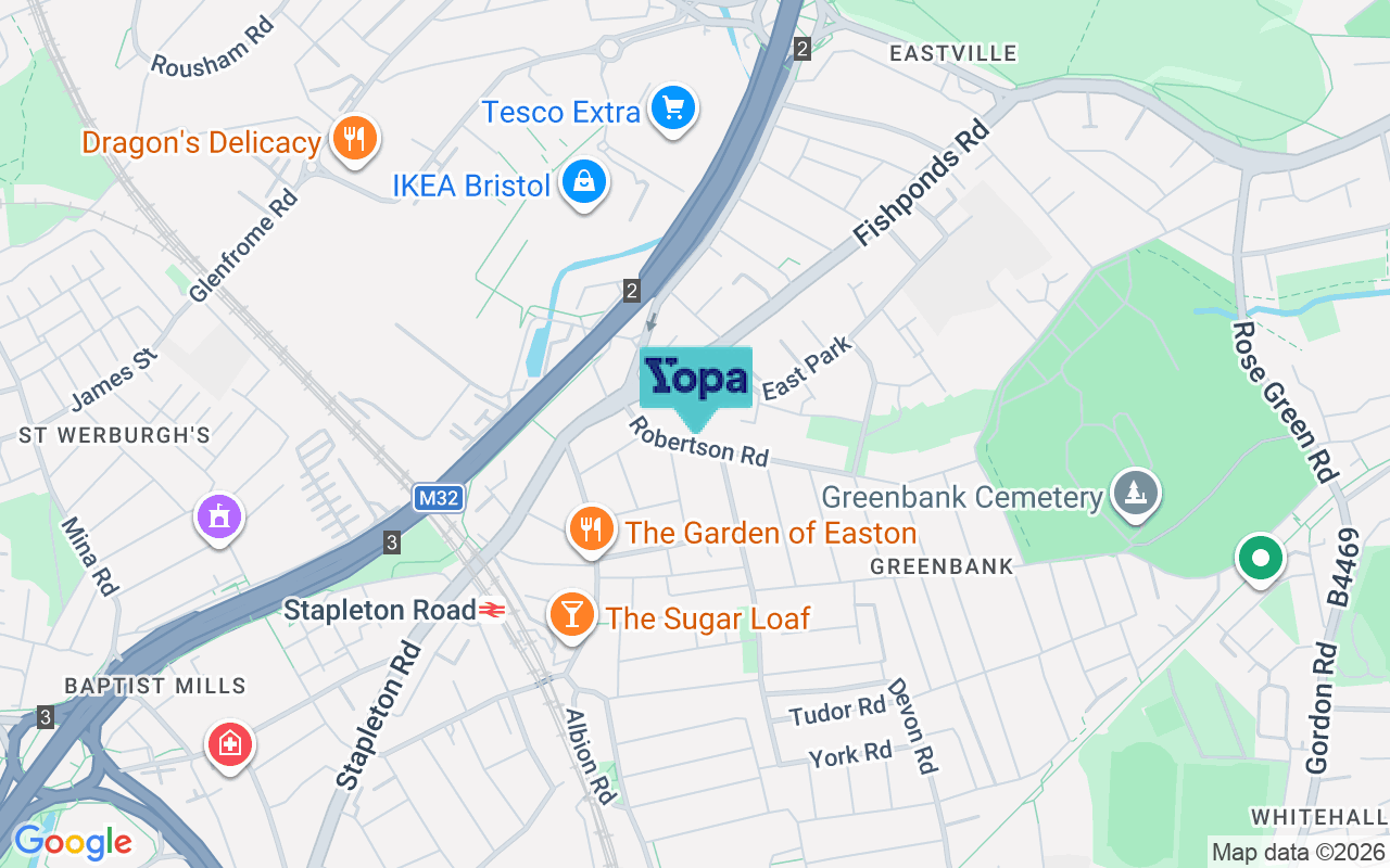 Map showing the location of BS5 6JZ