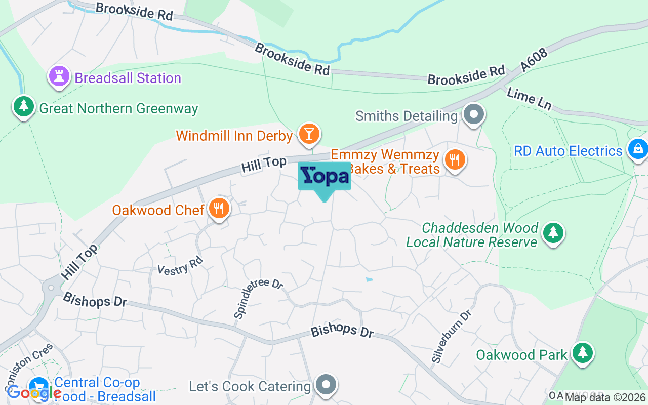 Map showing the location of DE21 4FZ