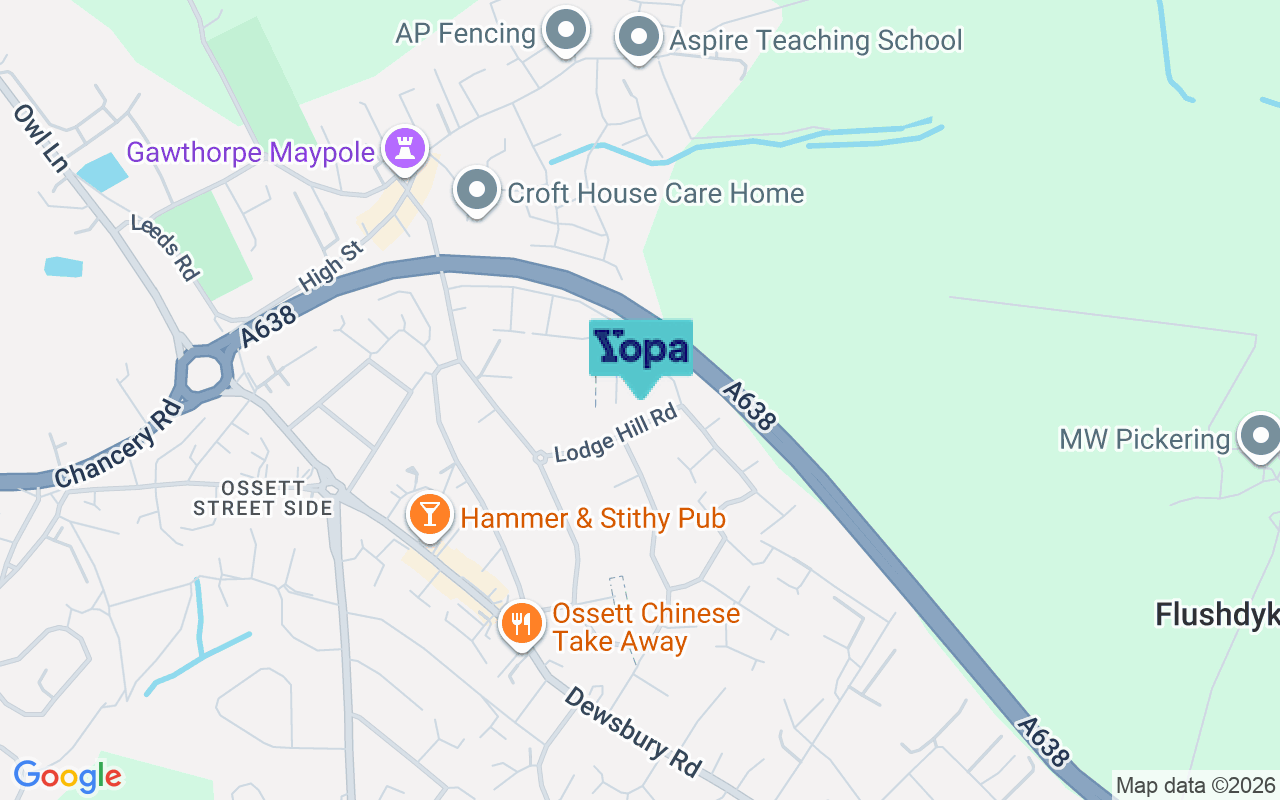 Map showing the location of WF5 9RU