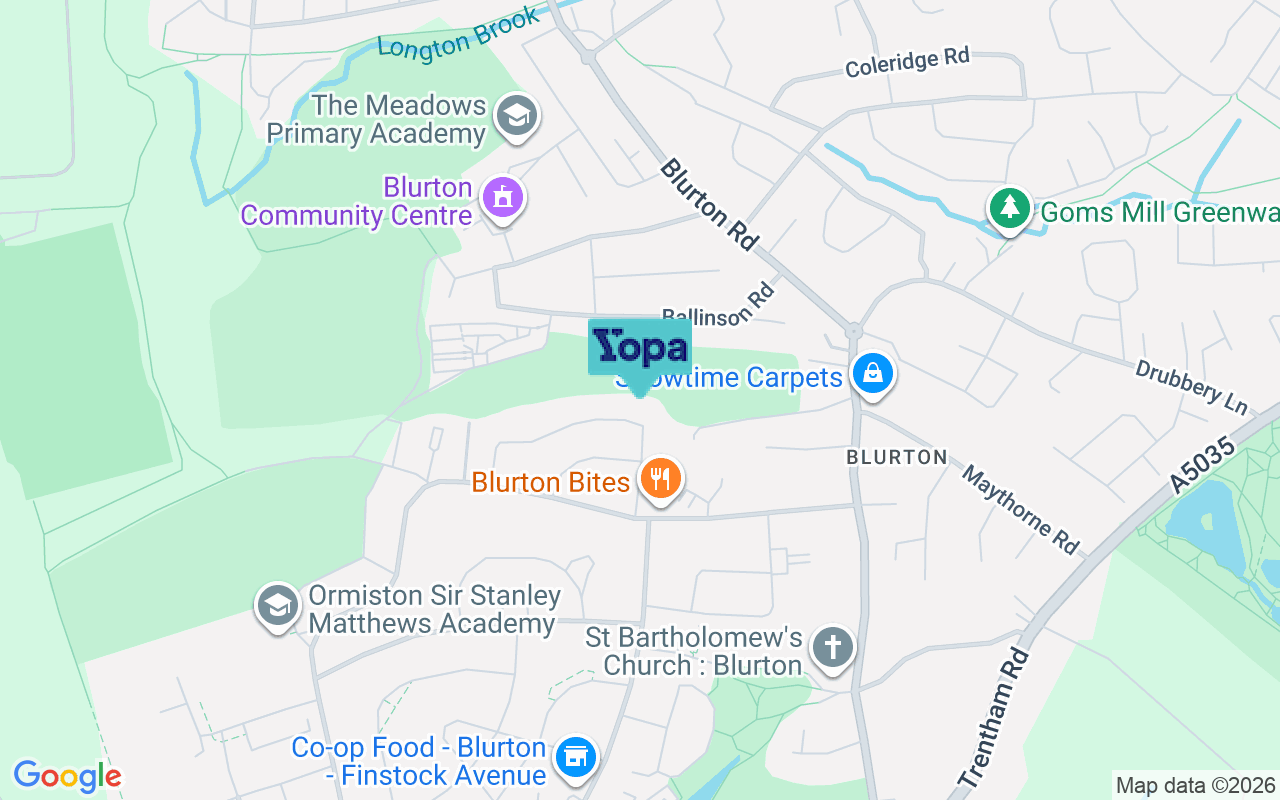 Map showing the location of ST3 3HJ