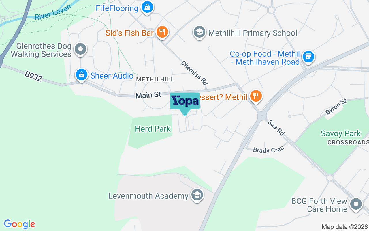 Map showing the location of KY8 2ED