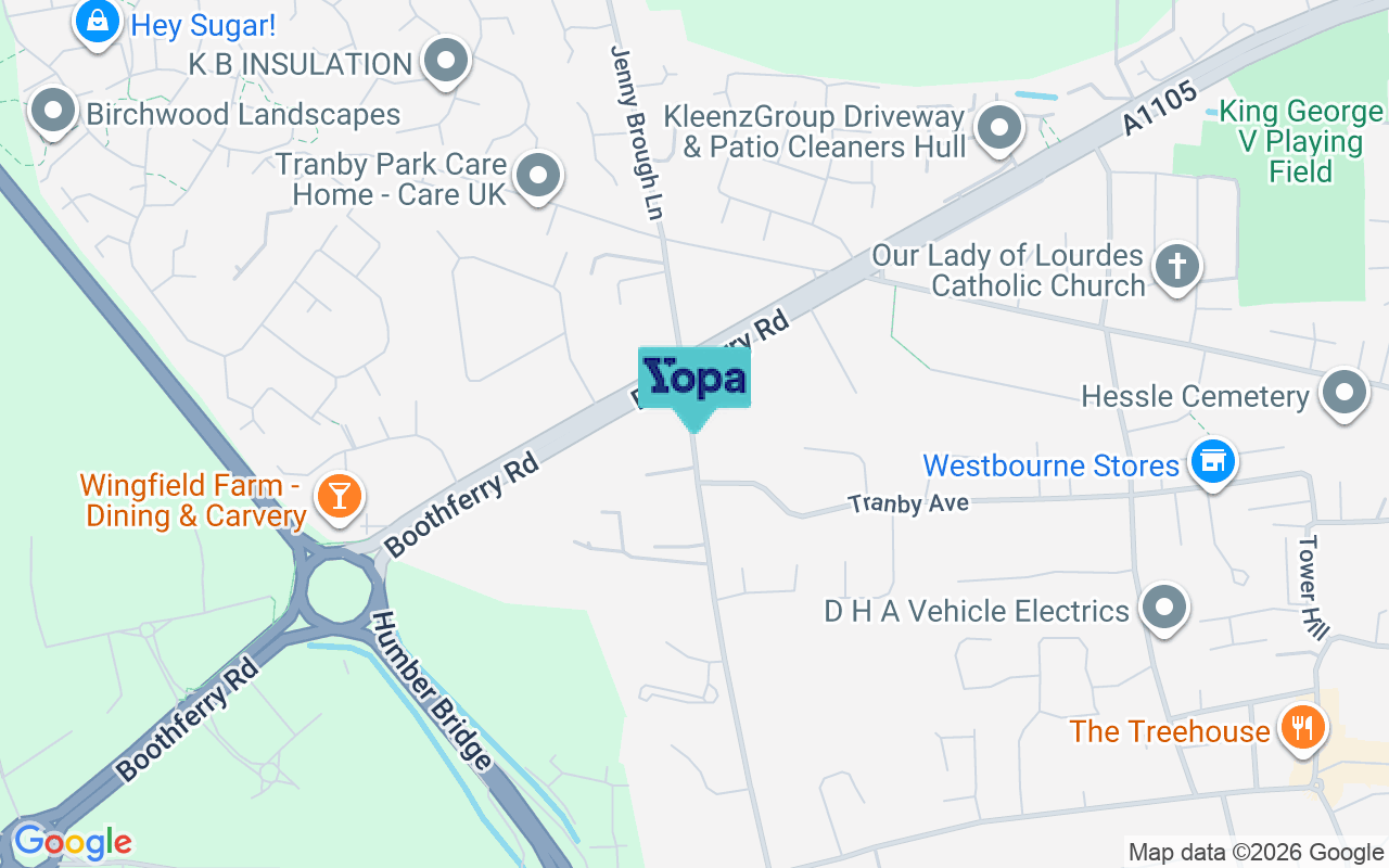 Map showing the location of HU13 0JH