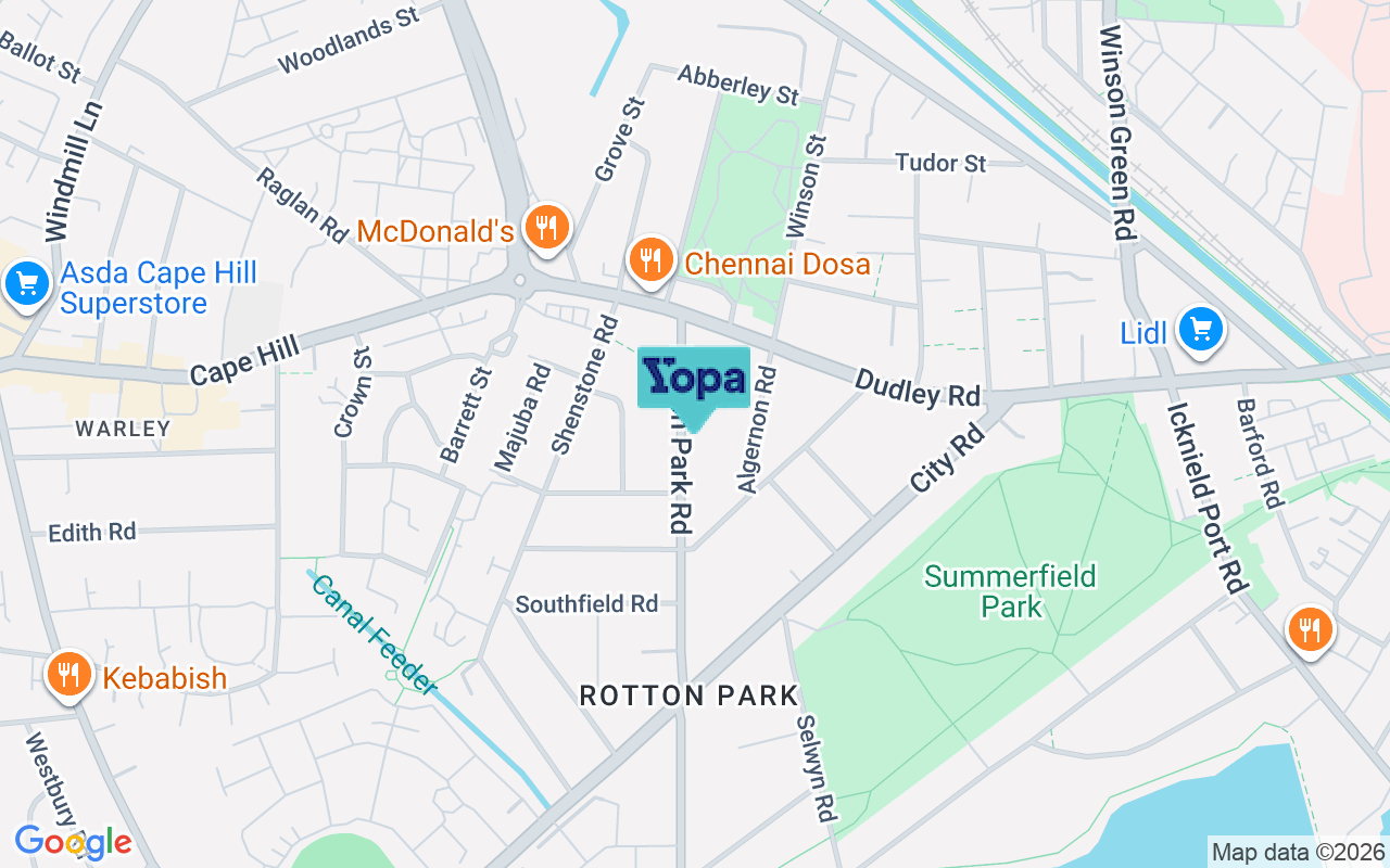 Map showing the location of B16 0LB