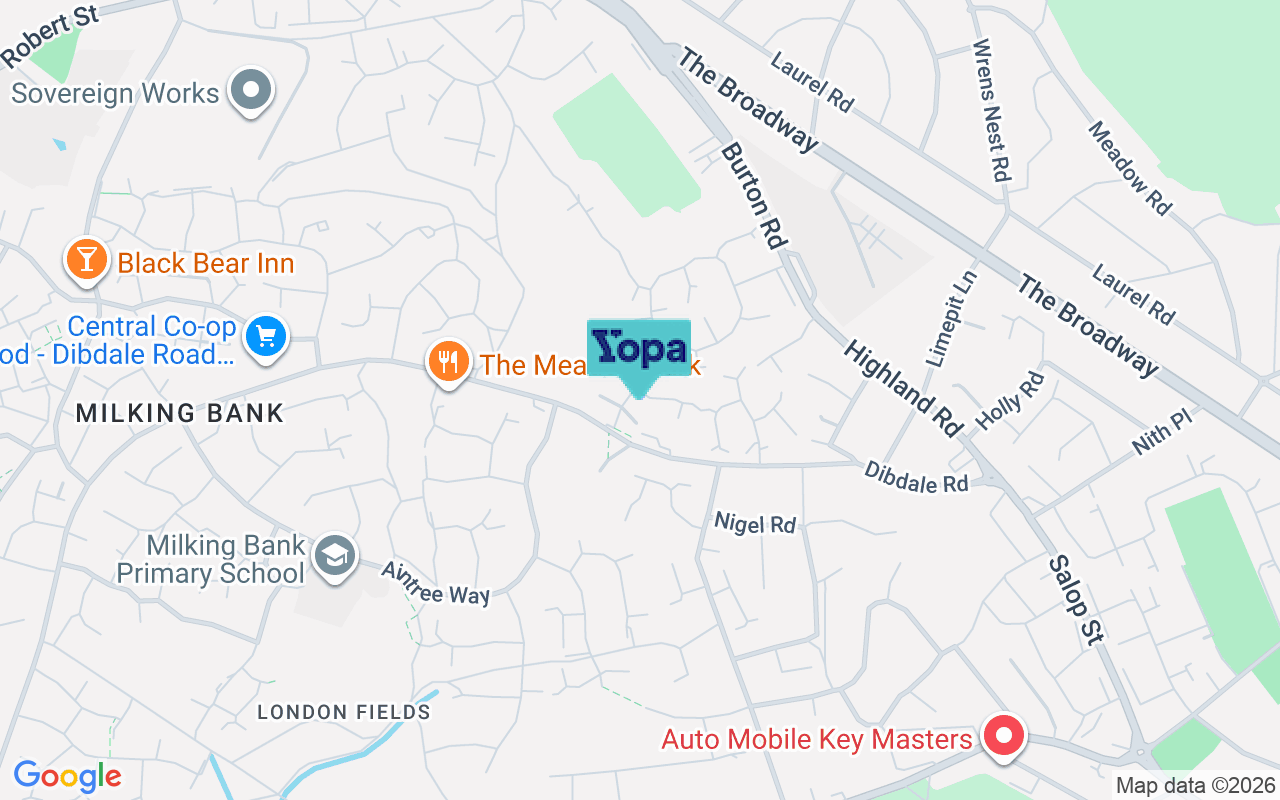 Map showing the location of DY1 3DF