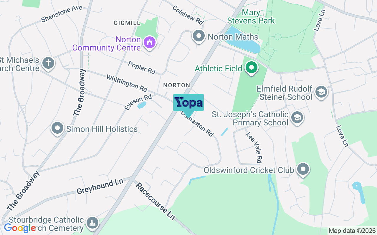 Map showing the location of DY8 2AL