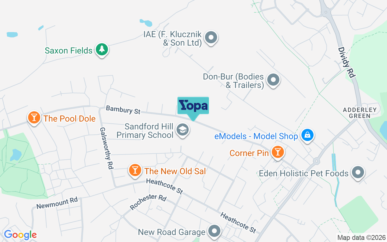 Map showing the location of ST3 5BZ
