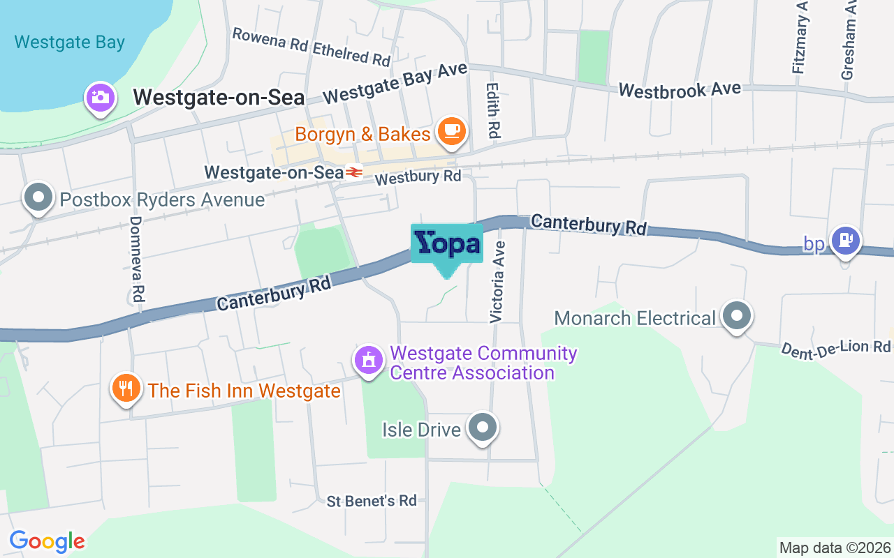 Map showing the location of CT8 8BT