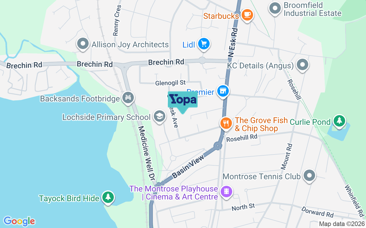 Map showing the location of DD10 9AA