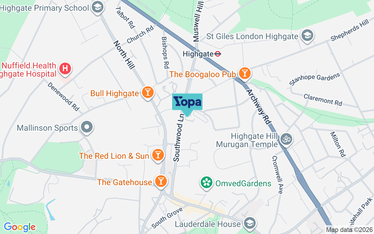 Map showing the location of N6 5SQ