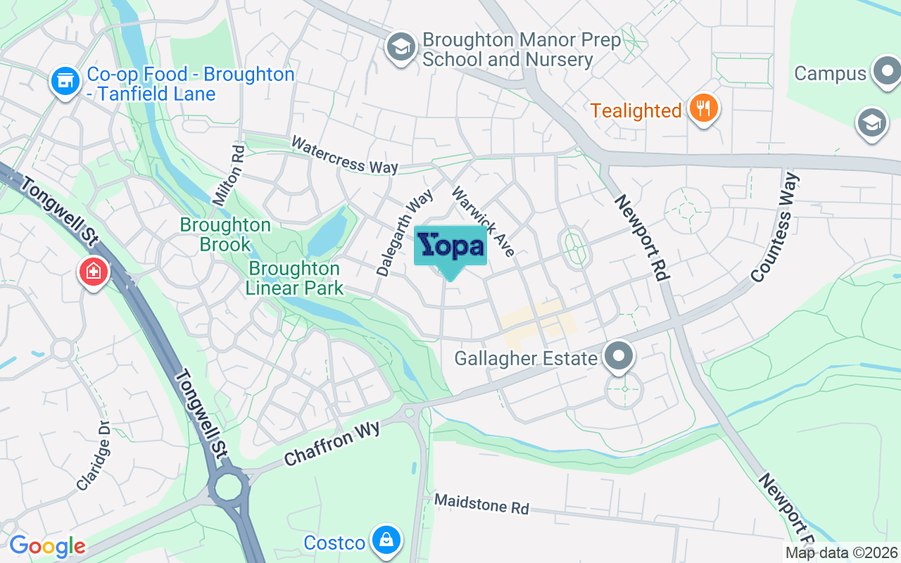 Map showing the location of MK10 7BW