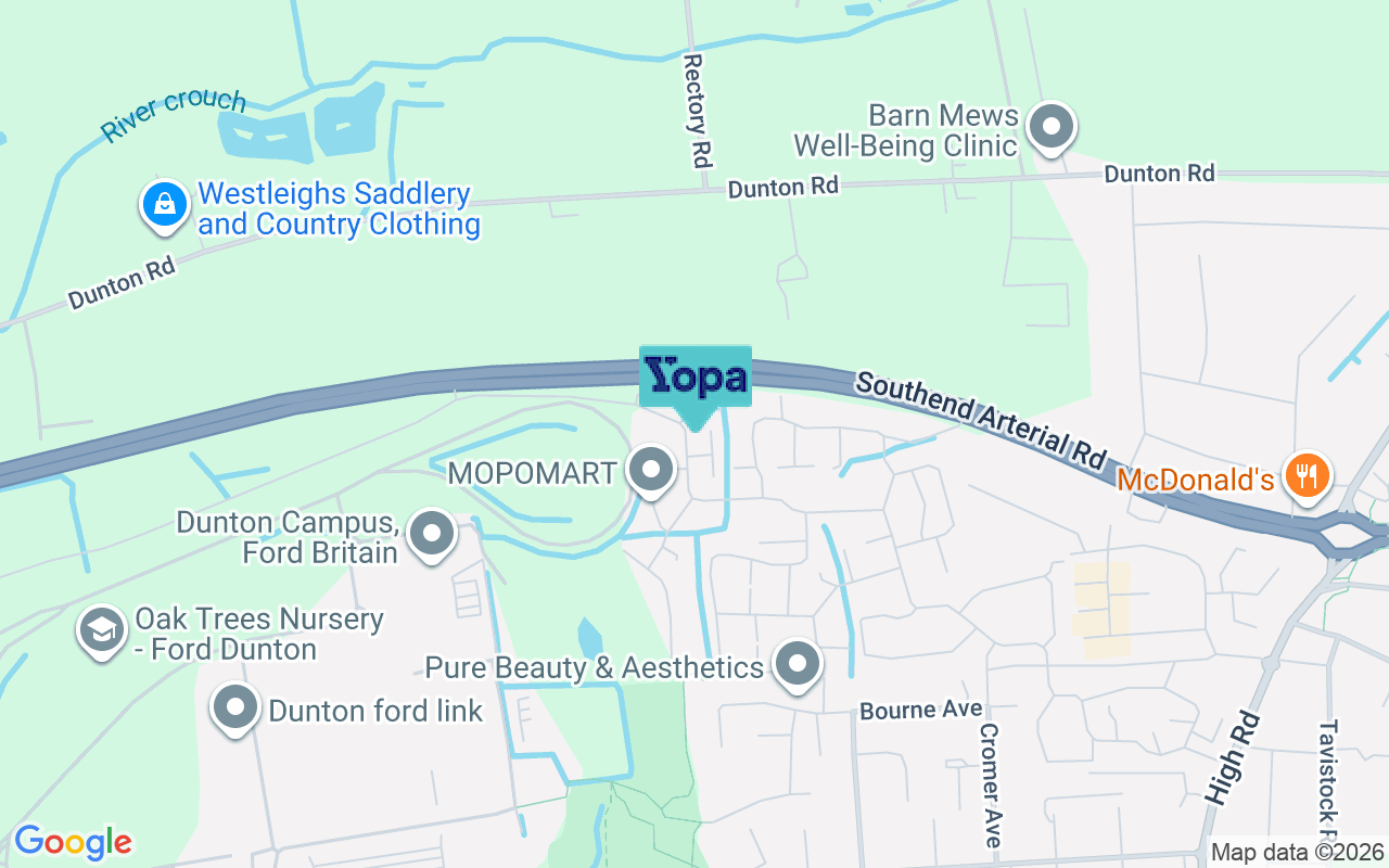 Map showing the location of SS15 6LX