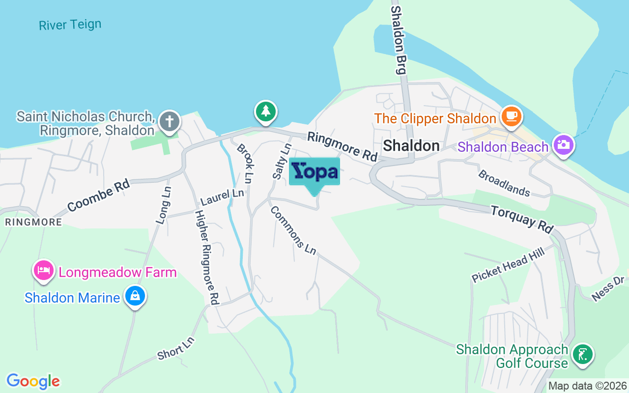 Map showing the location of TQ14 0AR
