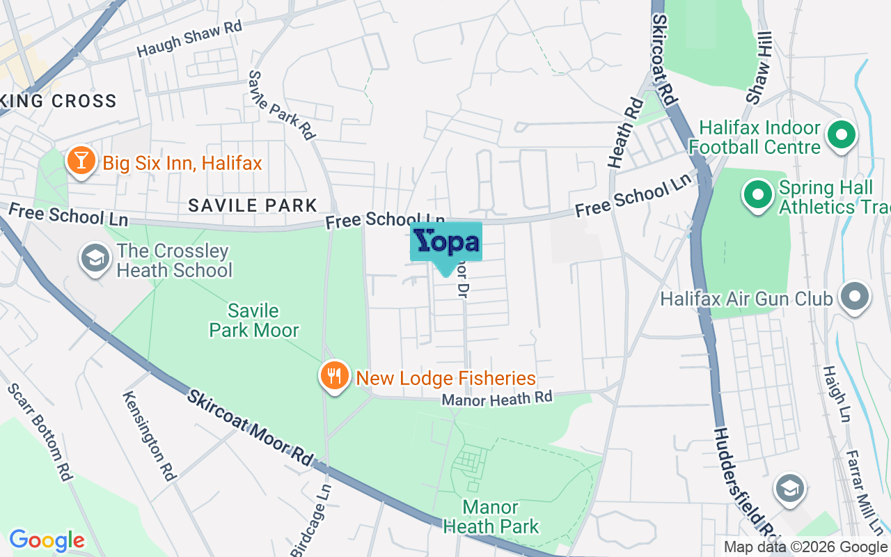 Map showing the location of HX3 0DP