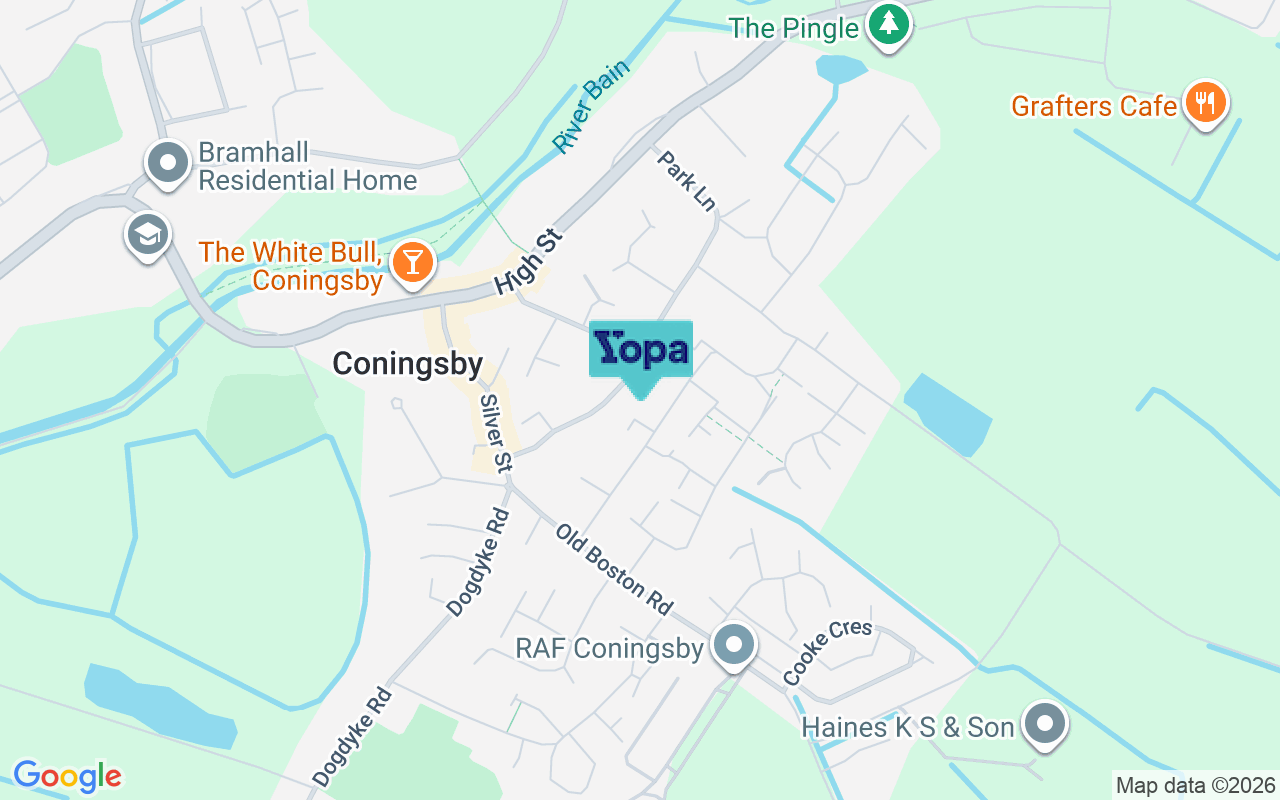 Map showing the location of LN4 4TT