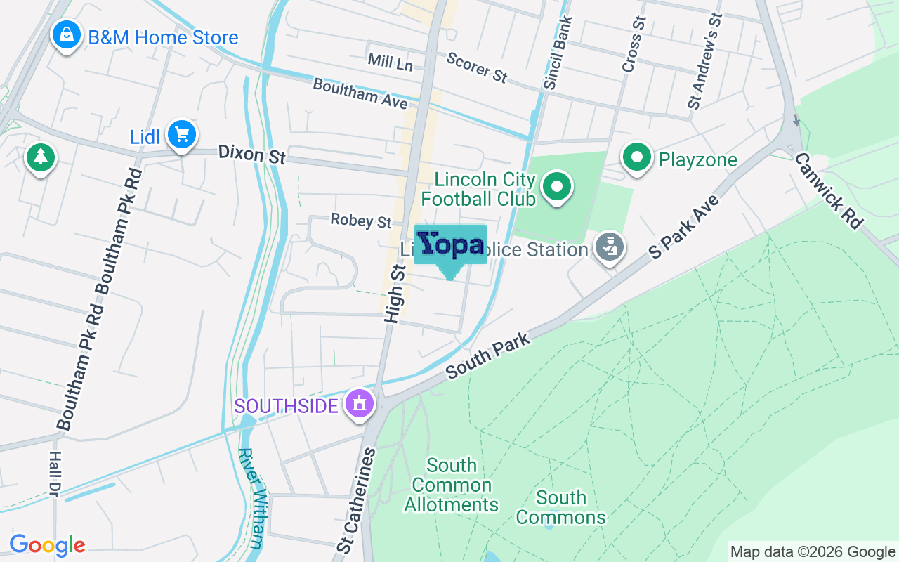 Map showing the location of LN5 8JL