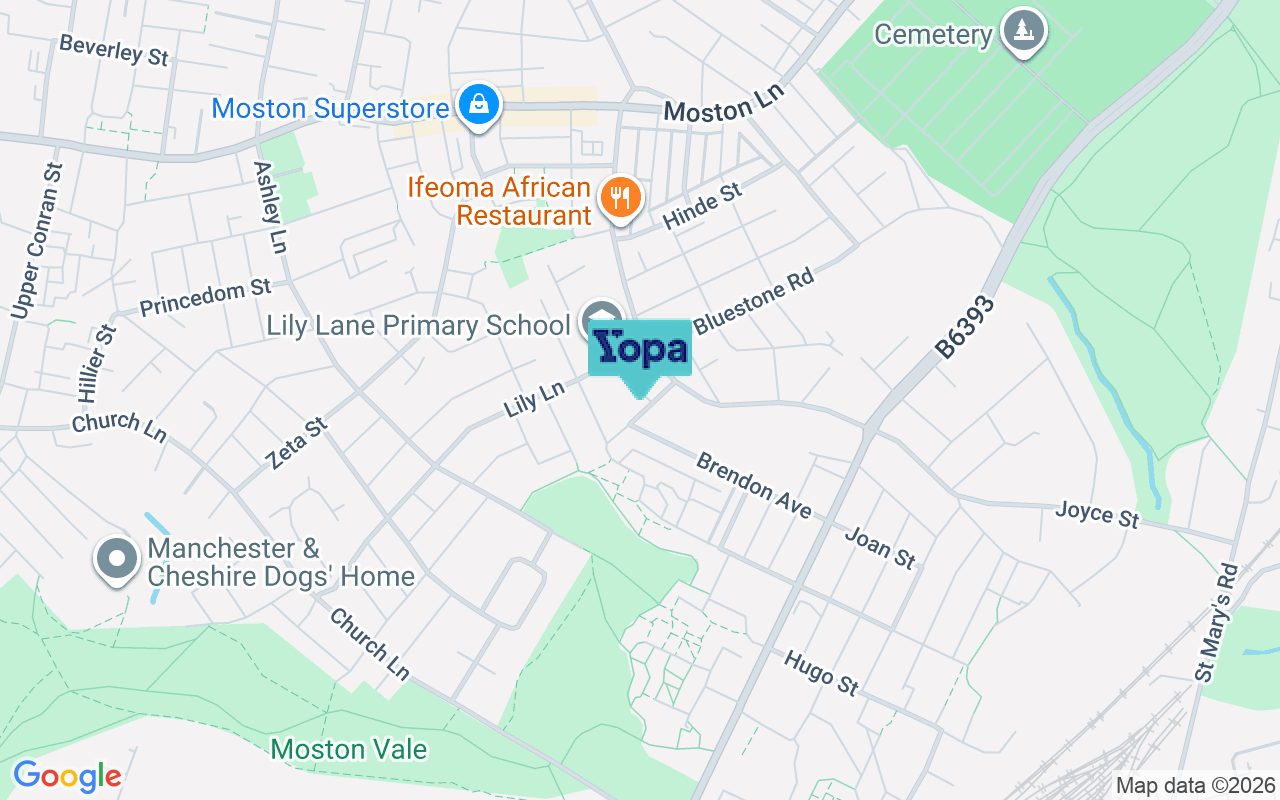 Map showing the location of M40 9DP