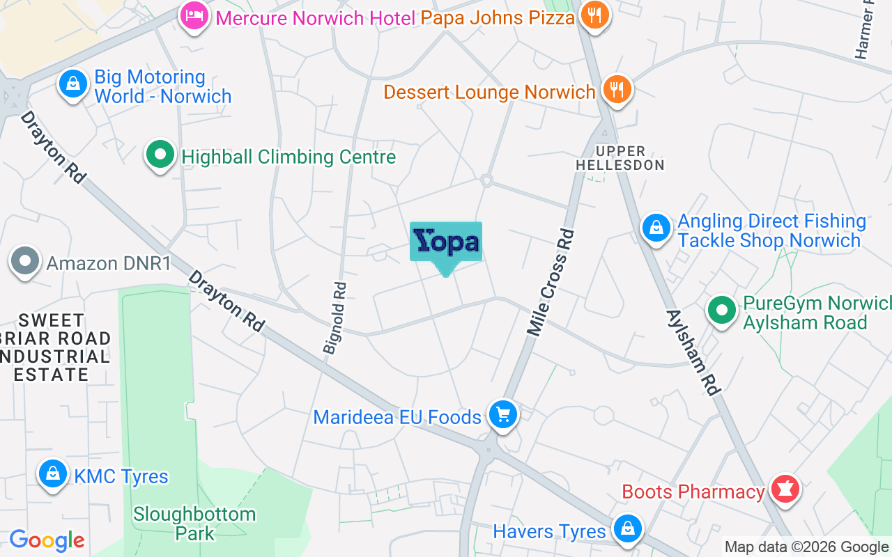 Map showing the location of NR3 2LX