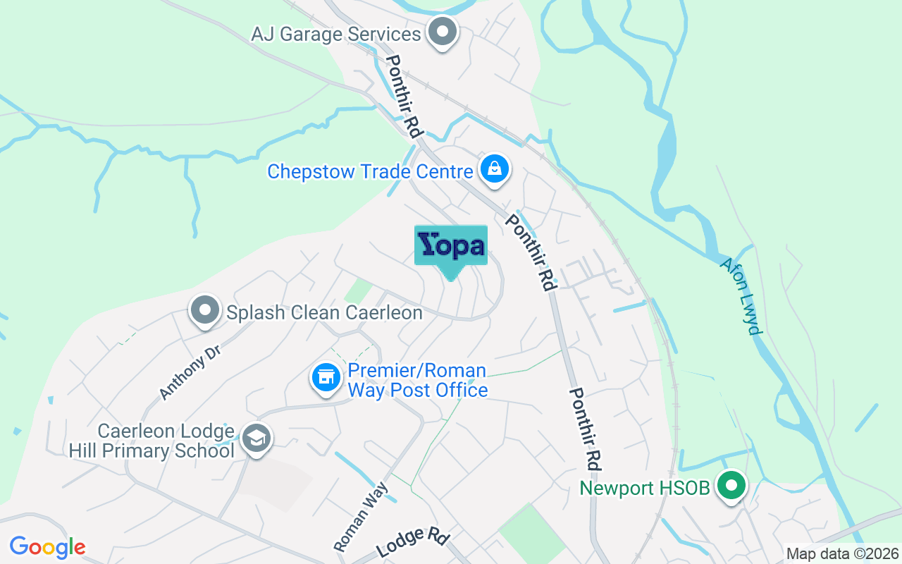 Map showing the location of NP18 3FX