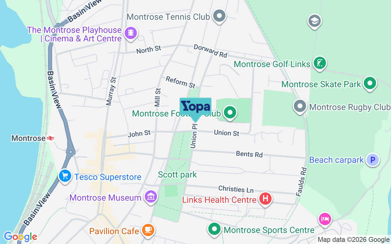 Map showing the location of DD10 8QB