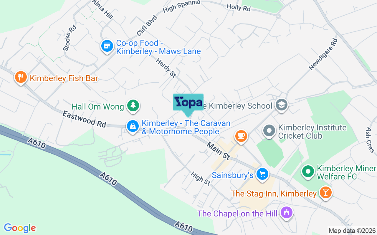 Map showing the location of NG16 2NR