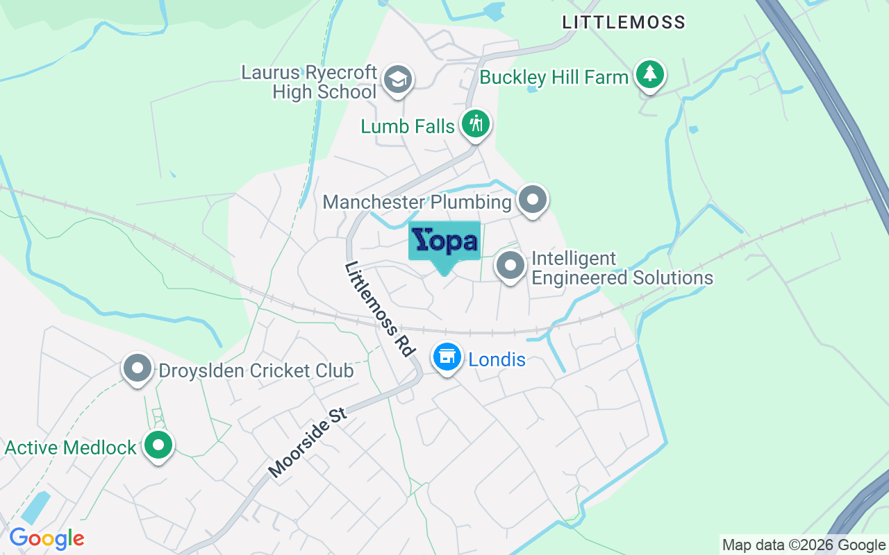 Map showing the location of M43 7TS