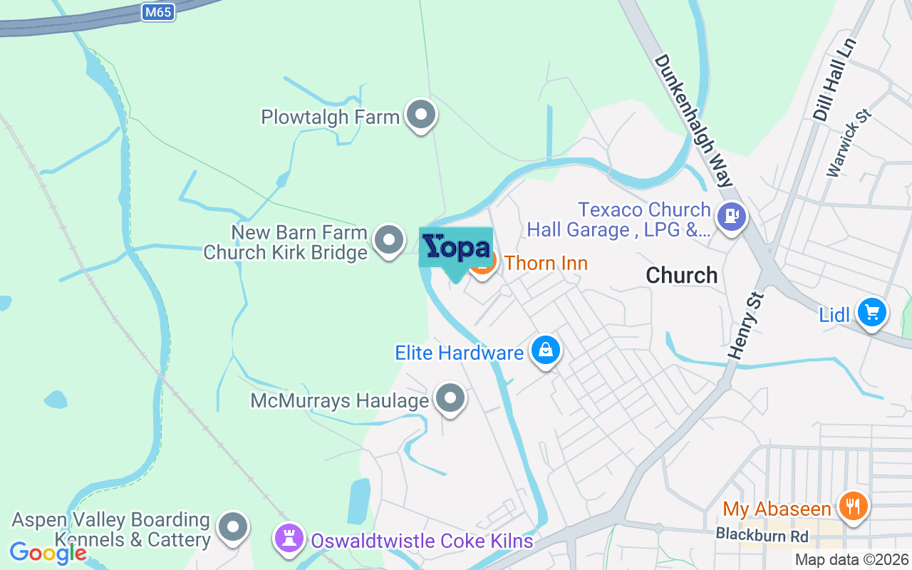 Map showing the location of BB5 4HQ